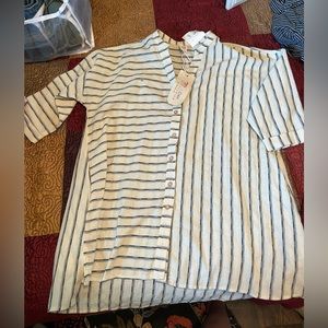Stripped button up shirt, new with tags